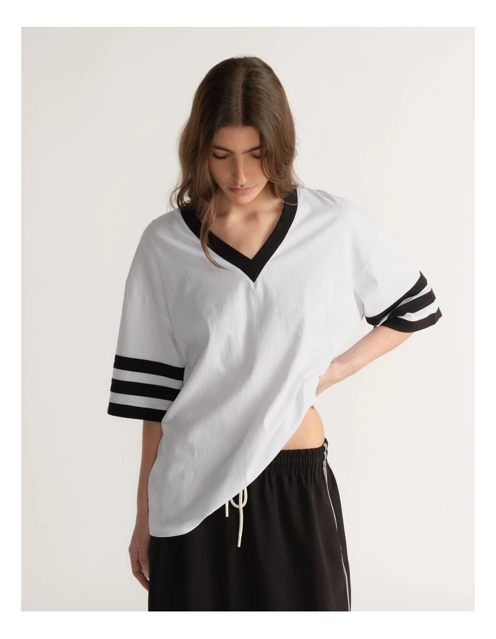 D-Luxe V Neck Stripe Tee image 4