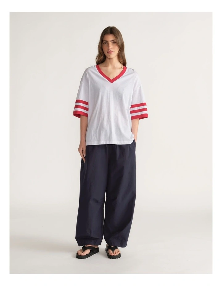 D-Luxe V Neck Stripe Tee image 1
