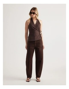 Quinn Wrap Halter Neck Top