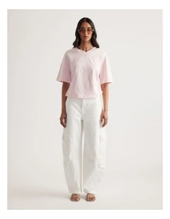 Alicia V Neck Boxy Tee