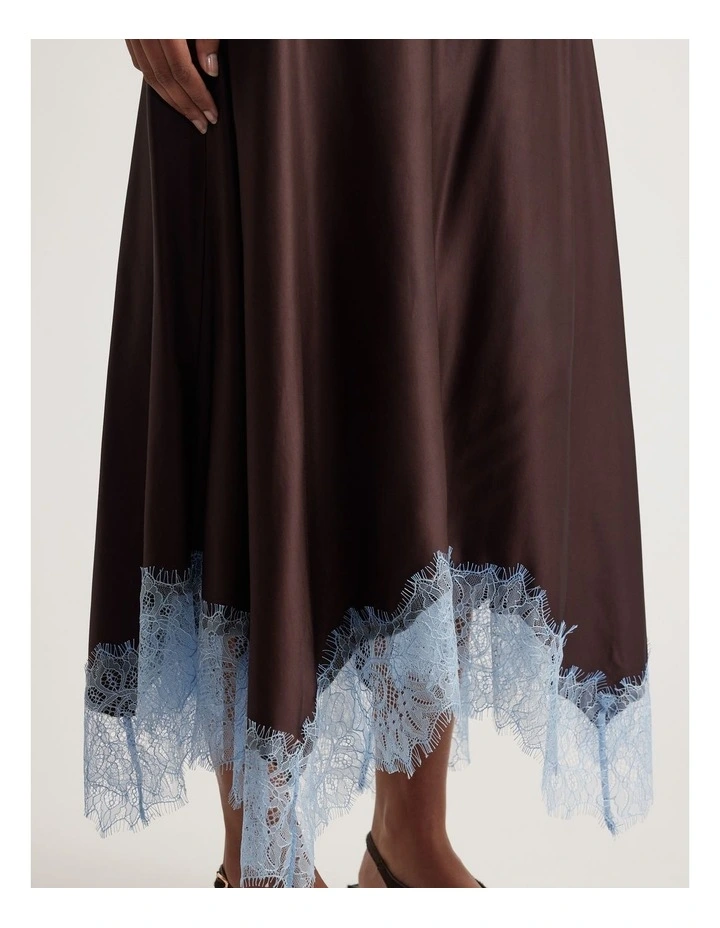 Sylvana Satin Lace Trim Skirt image 3
