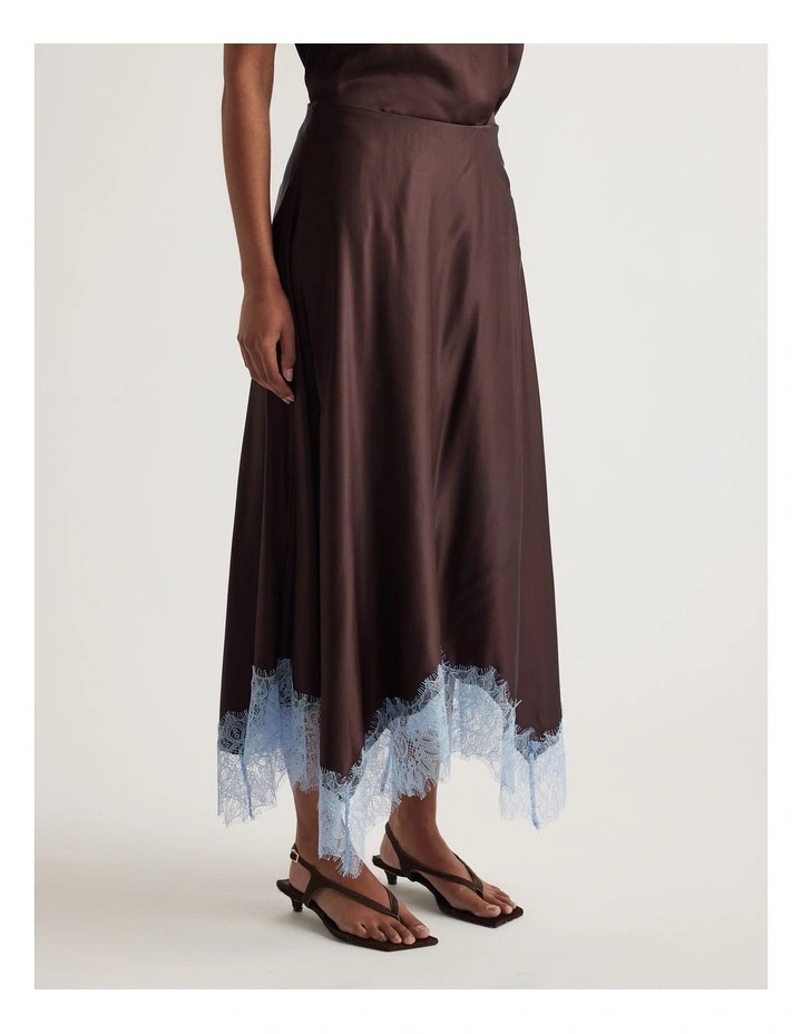 Sylvana Satin Lace Trim Skirt image 4