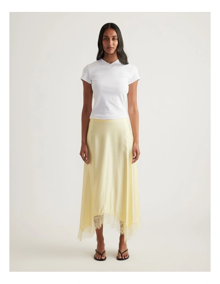 Sylvana Satin Lace Trim Skirt image 6