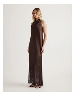 Alora Halter Fringe Maxi Dress