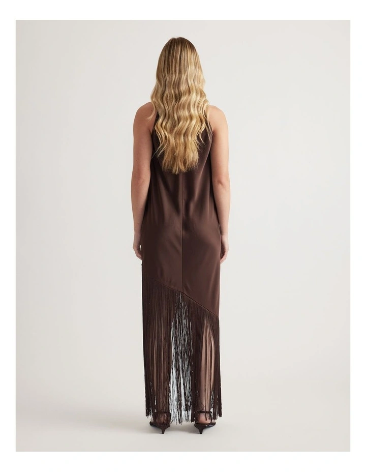 Alora Halter Fringe Maxi Dress image 2