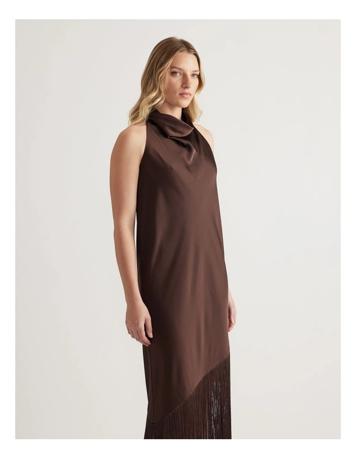 Alora Halter Fringe Maxi Dress image 4