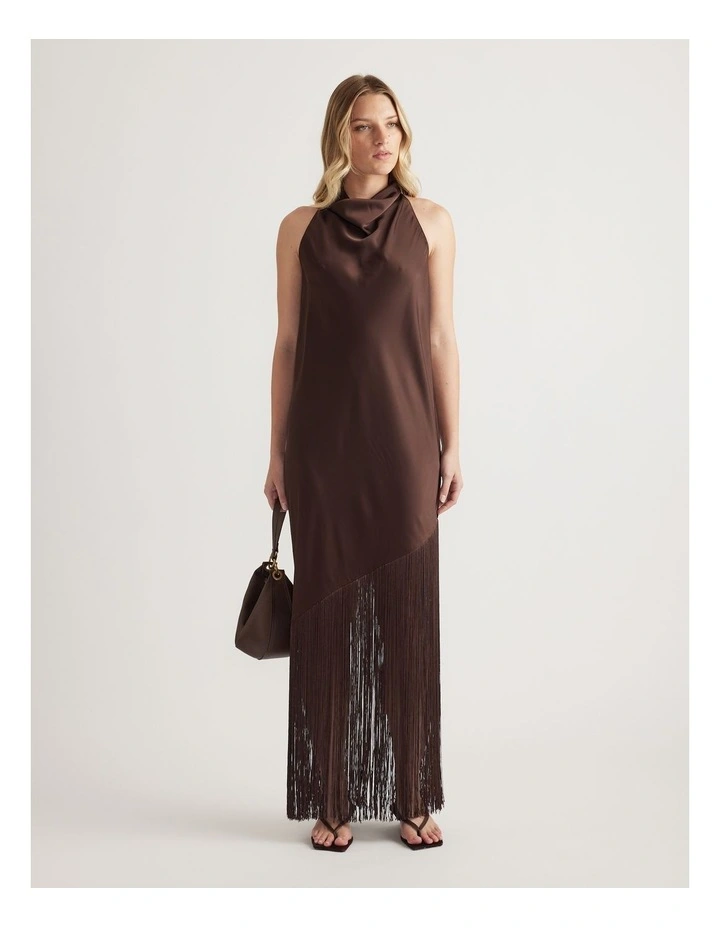 Alora Halter Fringe Maxi Dress image 5
