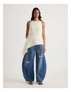 Nadia Textured Assymmetric Top