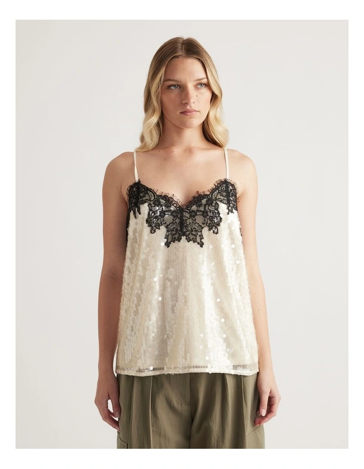 Sabine Contrast Sequin Cami image 4