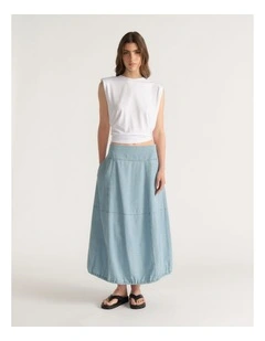 D-Luxe Denim Cocoon Skirt
