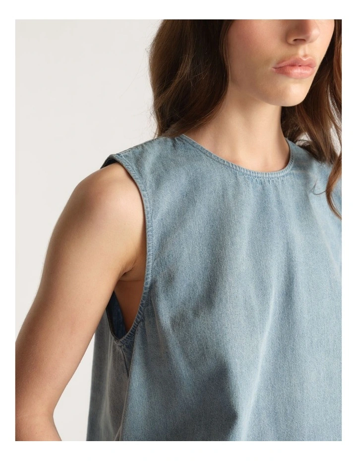 D-Luxe Denim Cocoon Top image 4