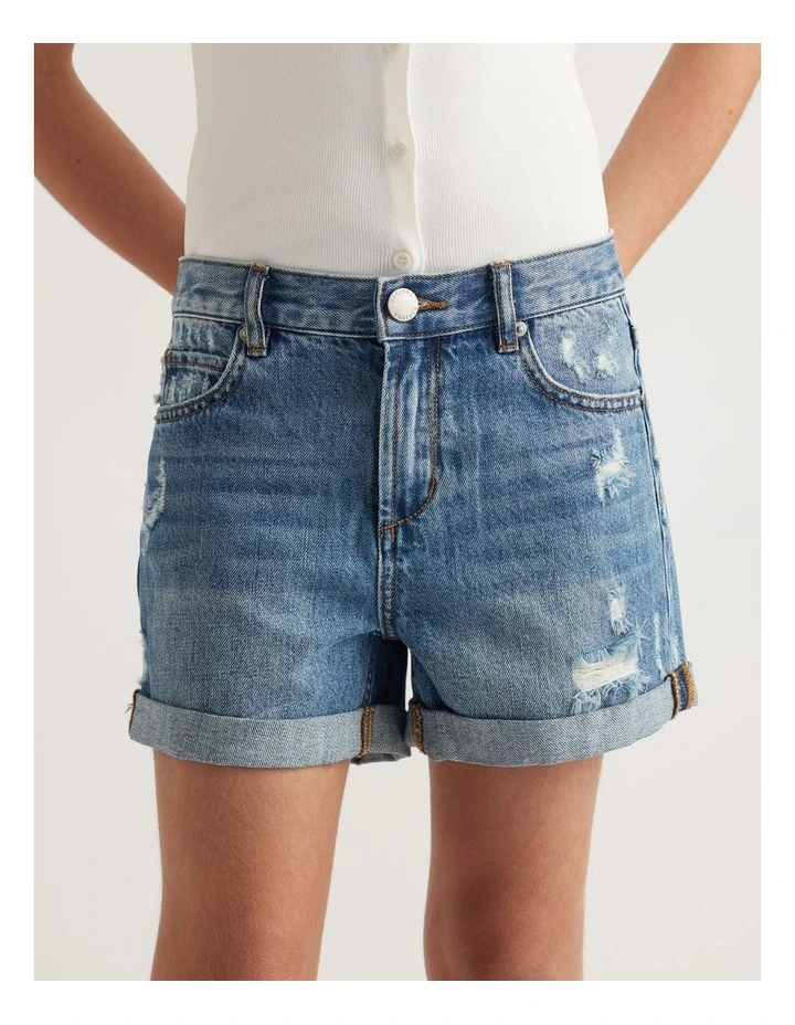 Girls Emma Cuff Denim Short image 3
