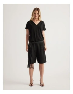 Selena Boxy V Neck Tee