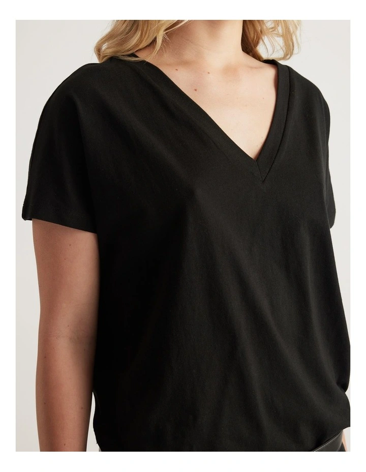 Selena Boxy V Neck Tee image 3