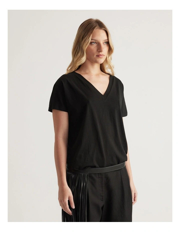 Selena Boxy V Neck Tee image 4