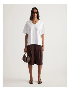 Selena Boxy V Neck Tee