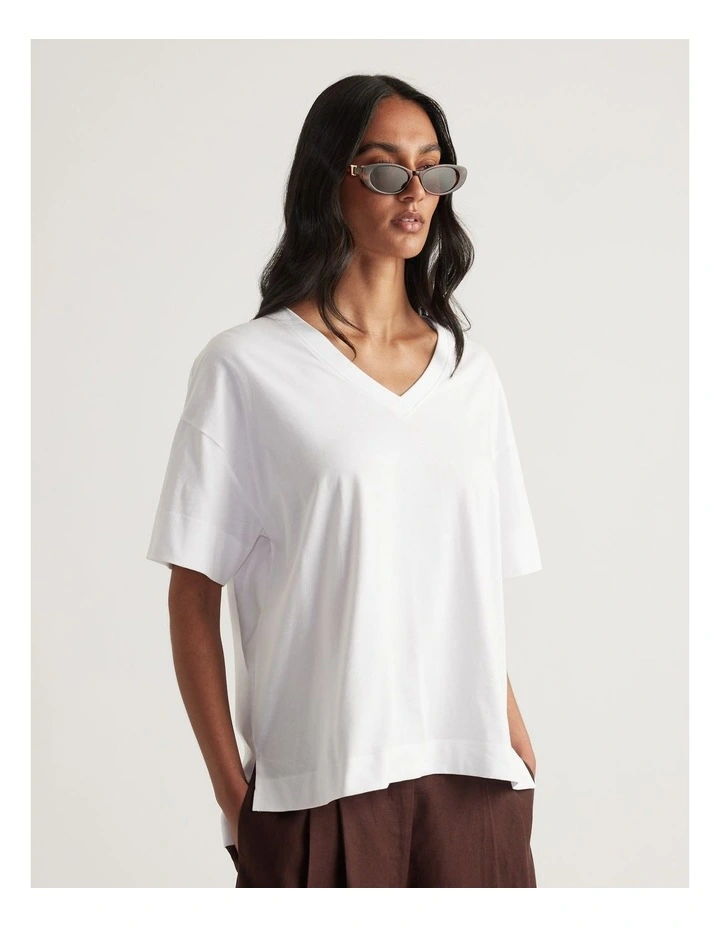 Selena Boxy V Neck Tee image 4