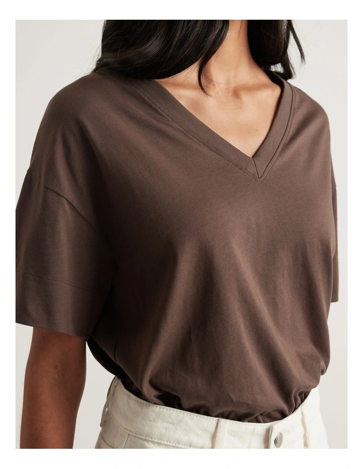 Selena Boxy V Neck Tee image 3