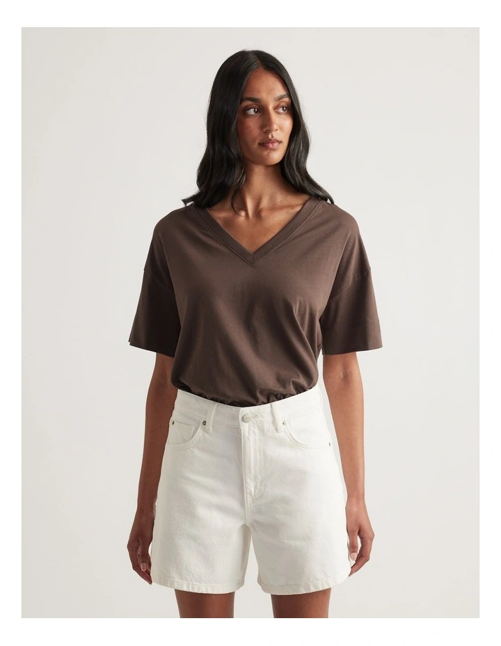 Selena Boxy V Neck Tee image 4