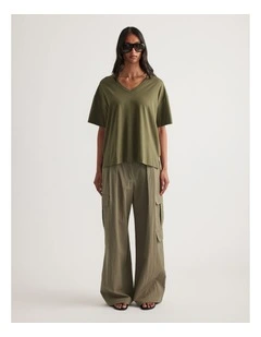Selena Boxy V Neck Tee