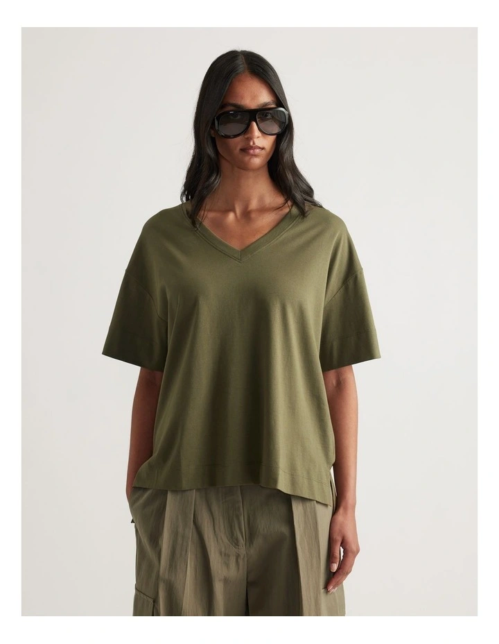 Selena Boxy V Neck Tee image 4