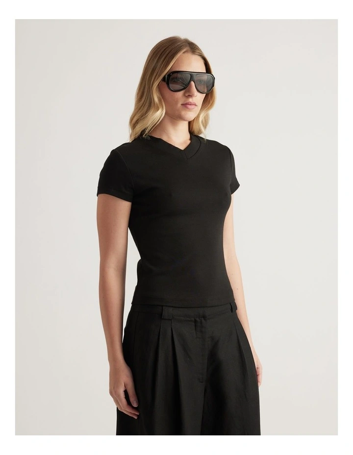 Flynn Fitted V Neck Tee image 4