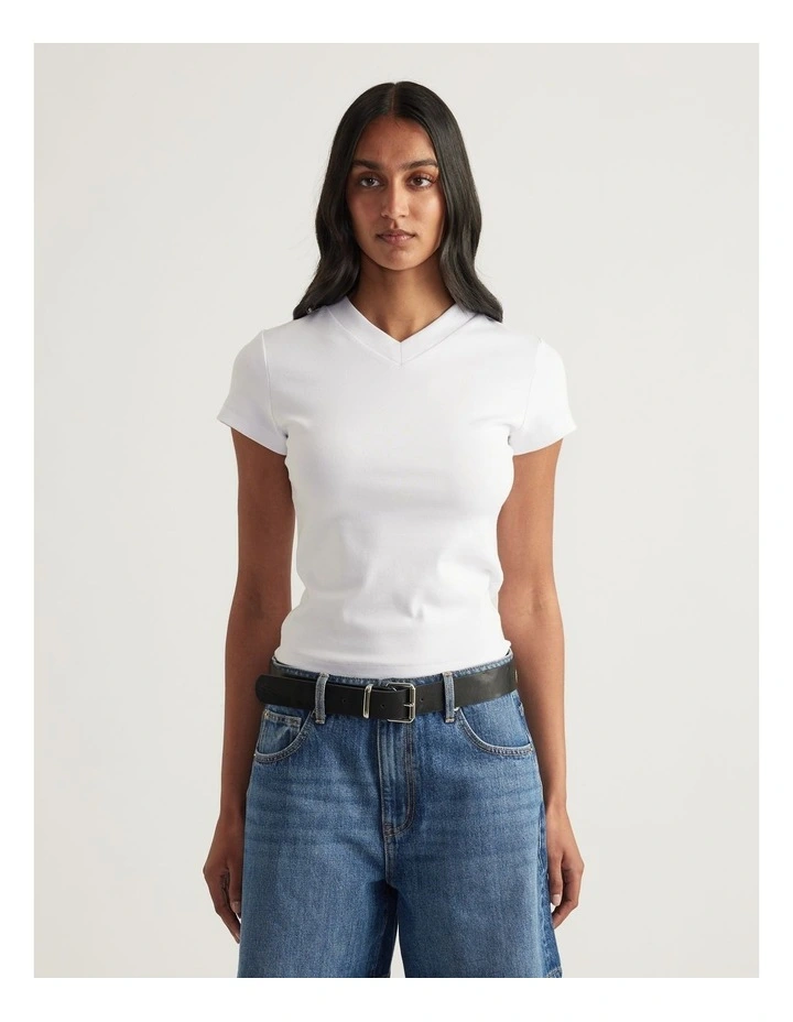 Flynn Fitted V Neck Tee image 4