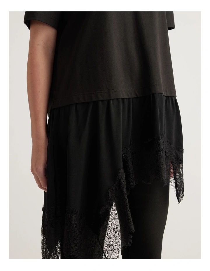 Caterina Lace Trim Detail Tee image 3