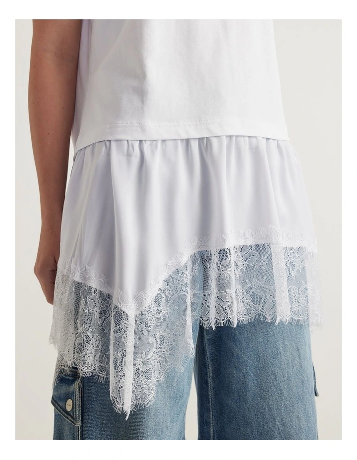Caterina Lace Trim Detail Tee image 3