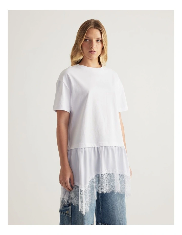 Caterina Lace Trim Detail Tee image 4
