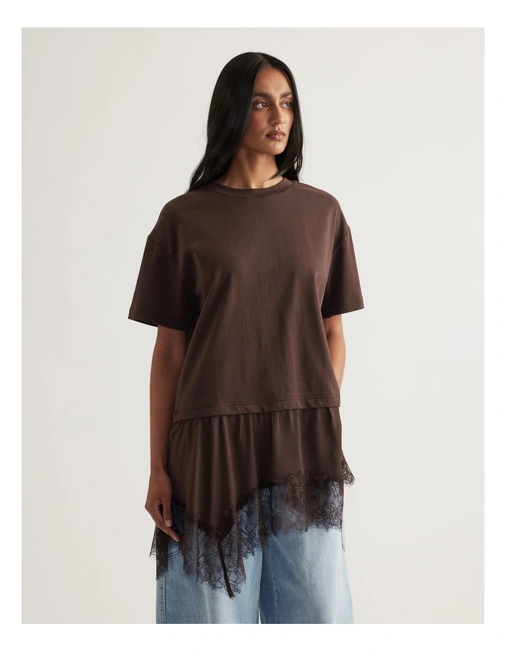 Caterina Lace Trim Detail Tee image 4