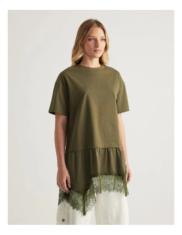 Caterina Lace Trim Detail Tee image 4
