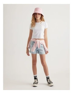 Girls Emma Crystal Denim Short
