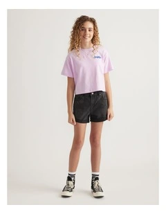 Girls Emma Crystal Denim Short