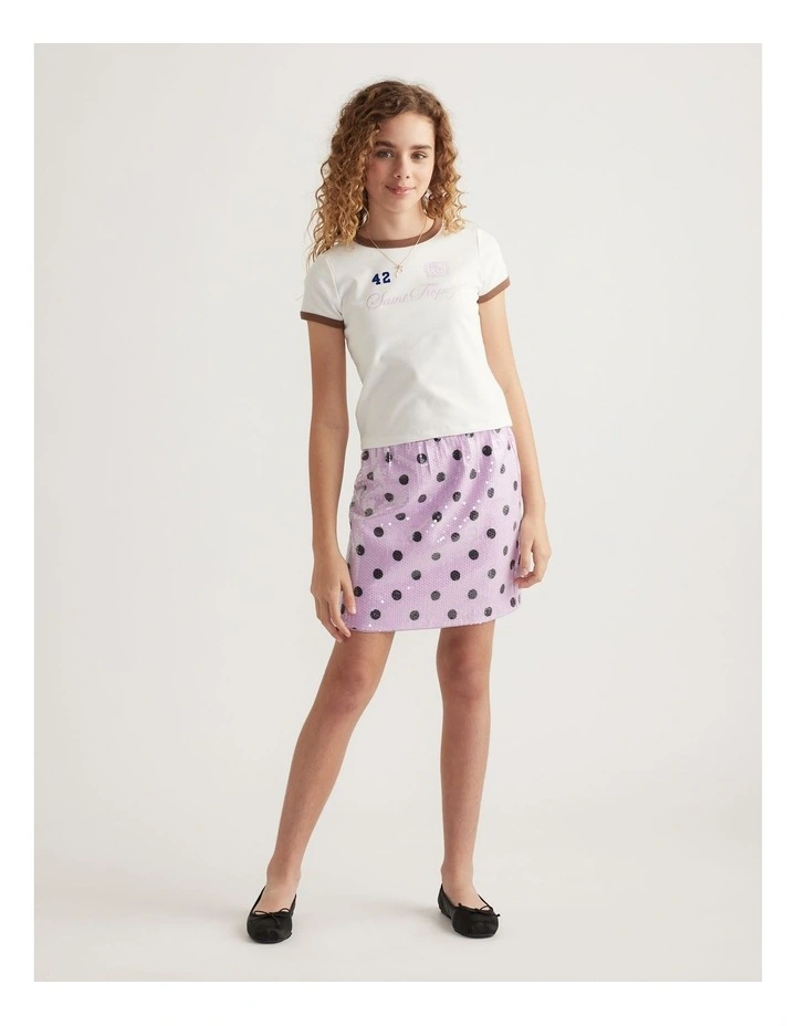 Girls Poppy Sequin Mini Skirt image 1