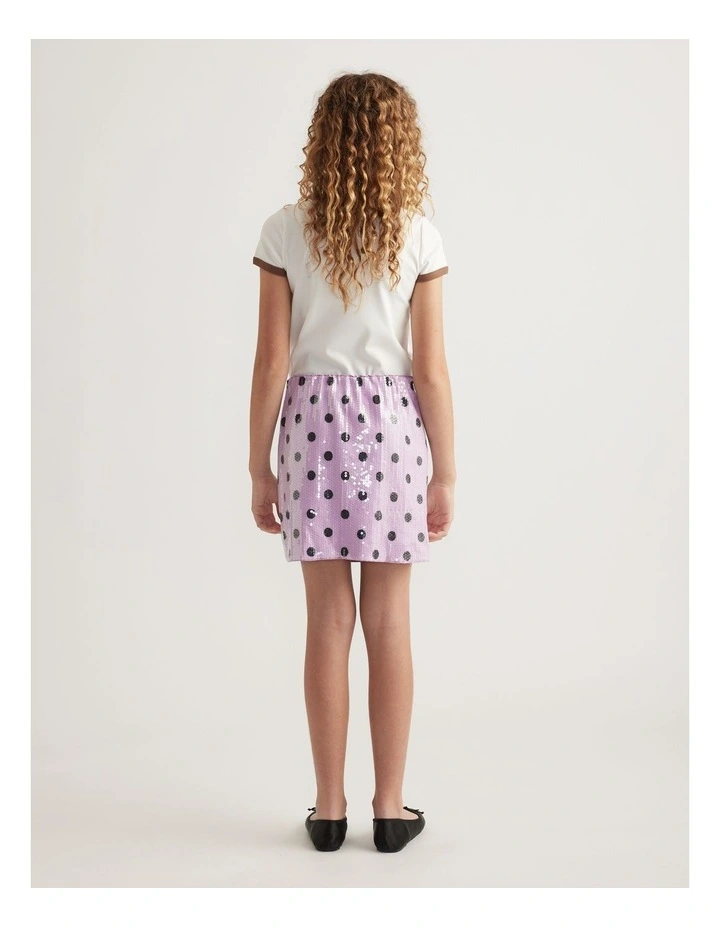 Girls Poppy Sequin Mini Skirt image 2