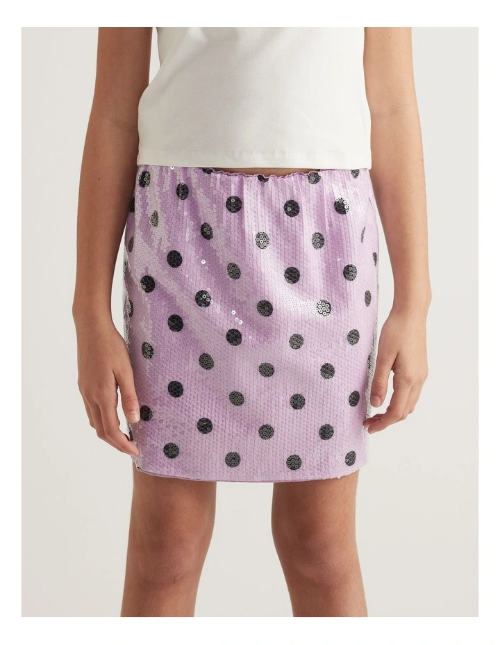 Girls Poppy Sequin Mini Skirt image 4