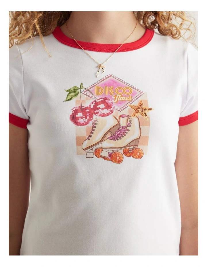 Girls Disco Fruit Ringer Tee image 3