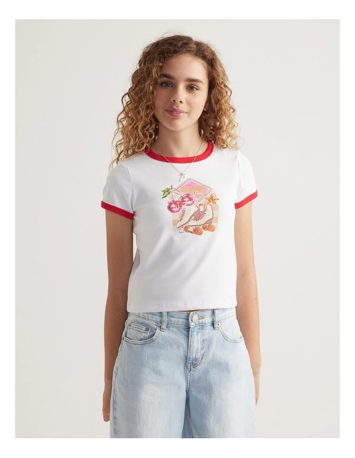 Girls Disco Fruit Ringer Tee image 4