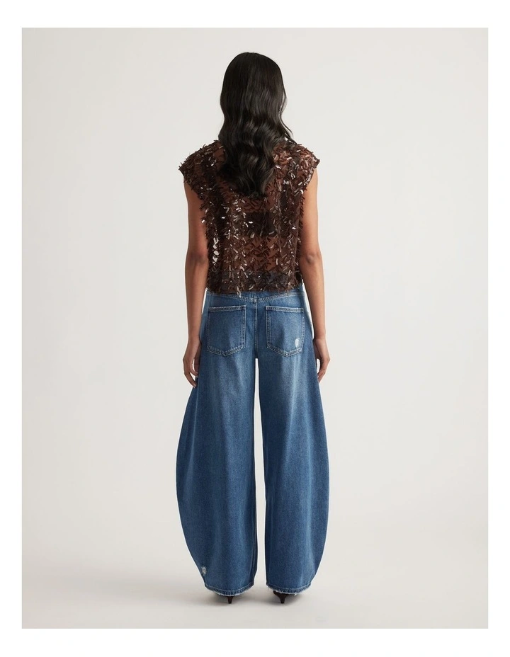 Indie Rolled Waist Ripped Jean image 2
