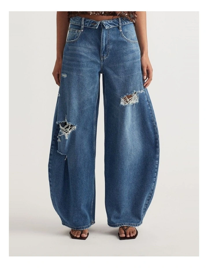 Indie Rolled Waist Ripped Jean image 3