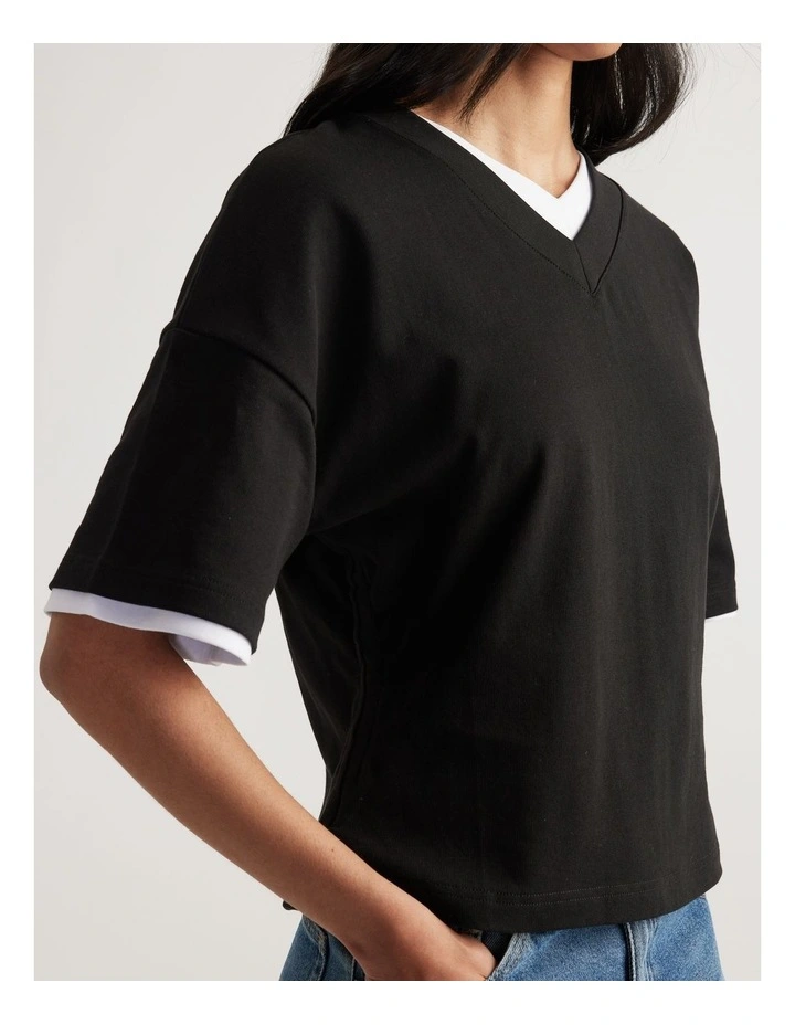 Alicia V Neck Boxy Tee image 3