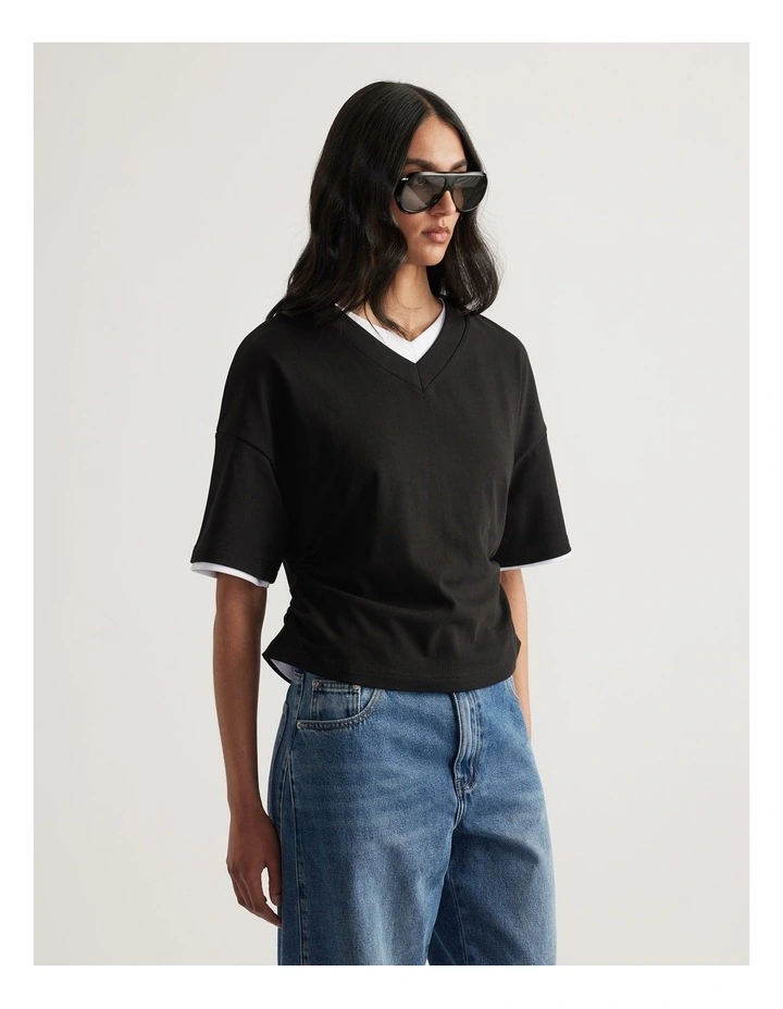 Alicia V Neck Boxy Tee image 4