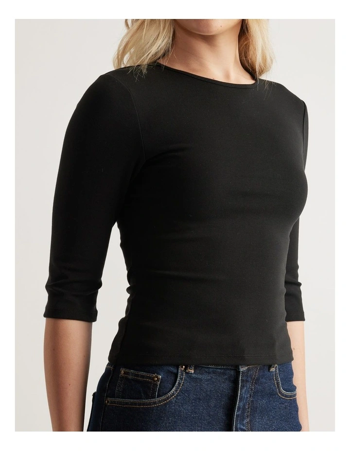 Iris Fitted 3/4 Sleeve Top image 3