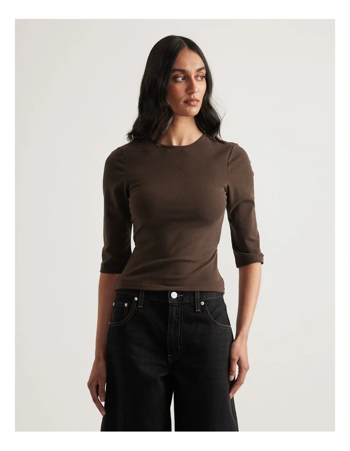 Iris Fitted 3/4 Sleeve Top image 4