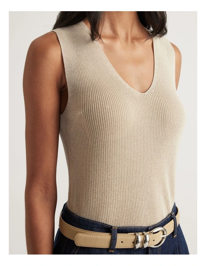 Bri Metallic Knit Tank image 3