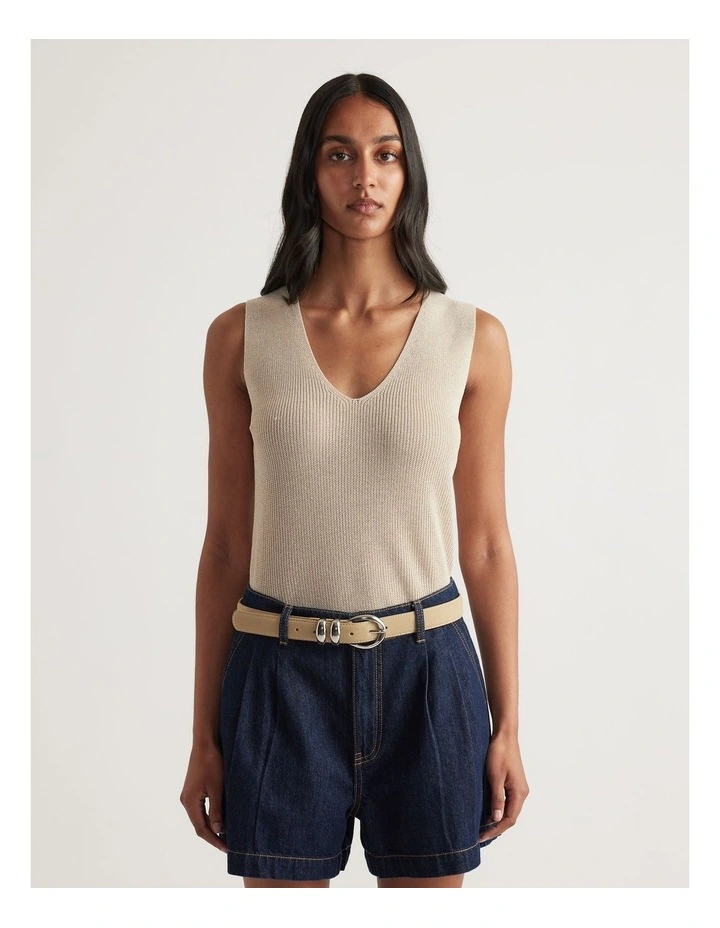 Bri Metallic Knit Tank image 4