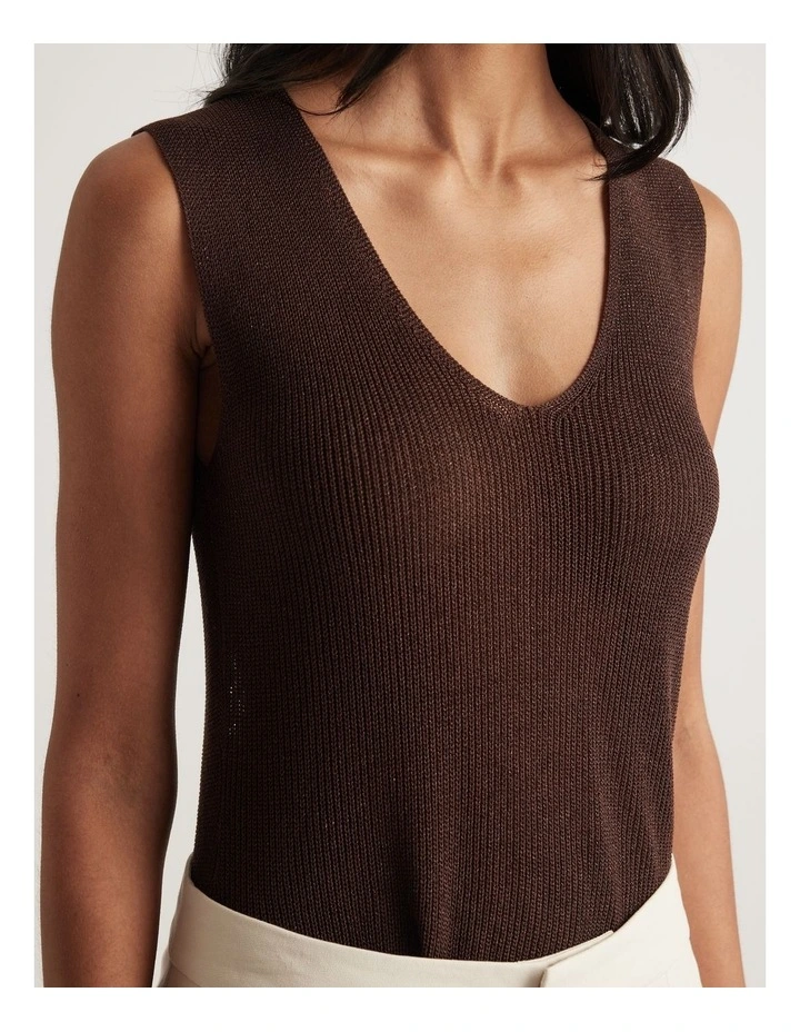 Bri Metallic Knit Tank image 3