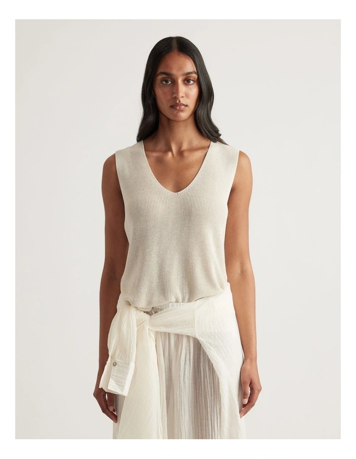 Bri Metallic Knit Tank image 4