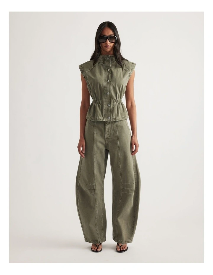 Mia Denim Cinched Waist Vest image 1